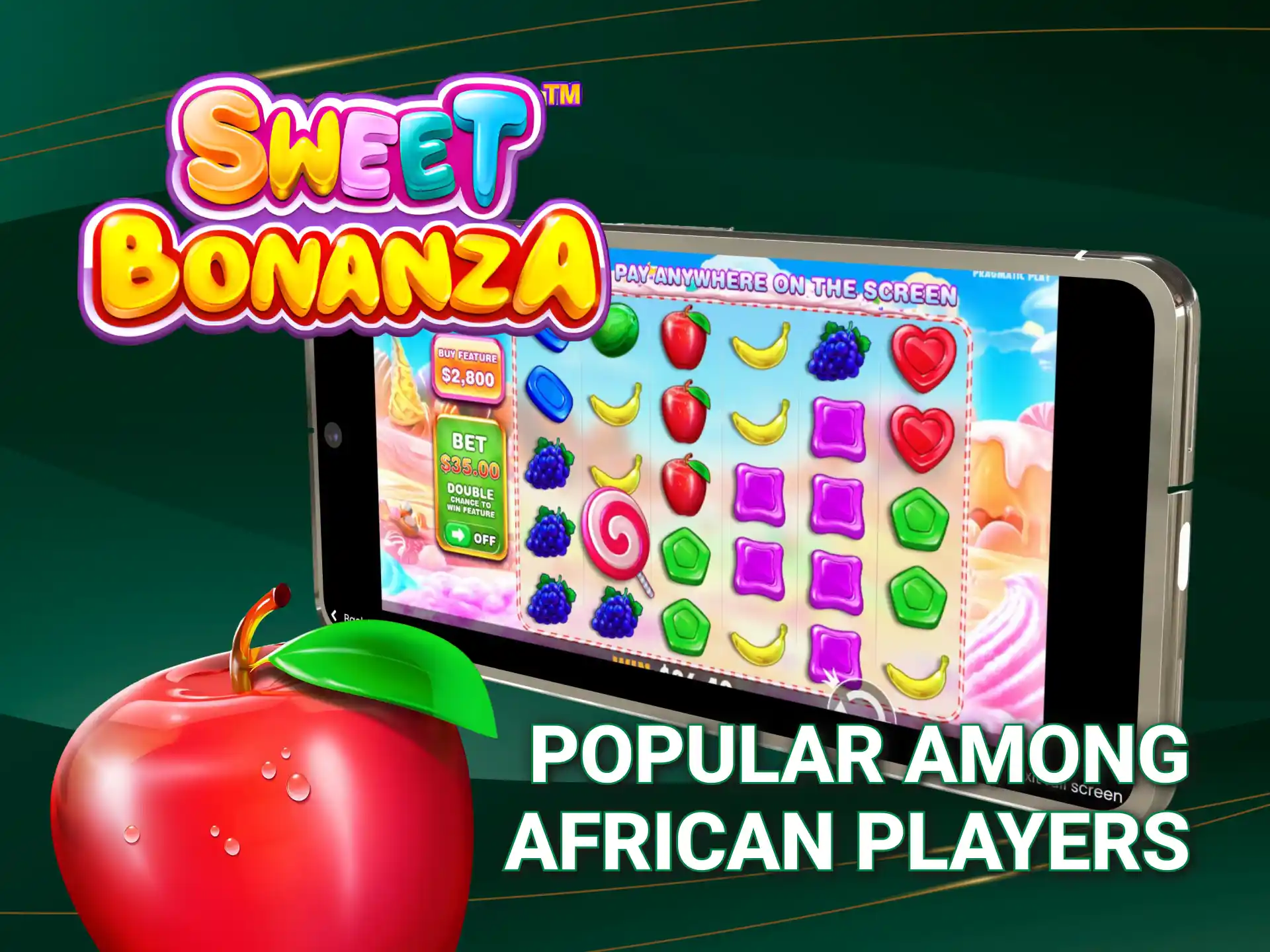 Play Sweet Bonanza on mobile for convenient access anywhere in Africa.